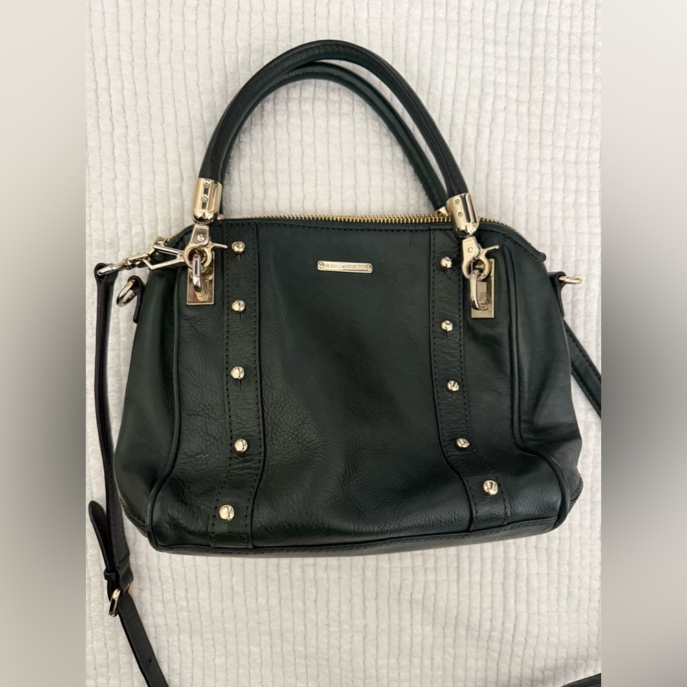 Rebecca Minkoff dark green Satchel with Gold Accents